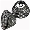 Osasy Paralume in stile bohémien, in rattan, lampadario da parete, in vimini, paralume da tavolo/scrivania (nero, 2 pezzi, diametro 30 cm x altezza 17 cm)