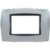 A2ZWORLD Placca Bombe Da 3 Moduli 3 Posti, Compatibile Con Bticino Living (Cromato Lucido)