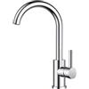 FORIOUS Rubinetto Lavello Cucina, Miscelatore Cucina Girevole a 360° Monocomando Acciaio Inox con 1 Foro, Cromo Lucido, Altezza del Beccuccio 230 mm, Natura