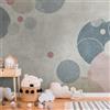 PRO[f]home Sfondo fotografico Profhome 383071-GU Carta da parati TNT goffrata a caldo liscia per bambini opaca grigio beige azzurro rosa 3,71 m x 2,8 m