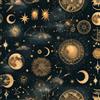 JIAOQSS Carta Da Parati Autoadesiva Cielo Sole Luna Stella Oro Nero Carta adesiva per pareti Addensare Carta Adesiva per Mobili Adesiva Audoadesiva in Vinile Moderna Carta da Parati Impermeabile per La Casa