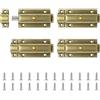 LILIXI 4 Pezzi Chiavistello Porta, 3 Pollici Acciaio Inox, Serratura con Pulsante di Rame, Chiusura Automatica a Molla, Universale Sinistra (Colore Rame)