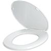 Ferrestock Fontastock FSKFWC006 Sedile universale per WC, coperchio incernierato in plastica, viti di fissaggio incluse, 300 mmX460 mm
