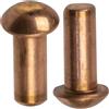 AERZETIX Set di 12 rivetti pieni in rame Ø4x10 mm/testa semitonda