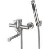 HomeLava Rubinetti Vasca da Bagno a Muro con Doccetta, Braccio Girevole 18 cm, Montaggio a Parete, Acciaio Inossidabile Spazzolato