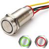 Gebildet Interruttore Momentaneo con Pulsante Touch Impermeabile IP68, Interruttore Touch DC 3V-30V/3A, LED Rosso e Verde Adatto per Foro di Montaggio da 16mm 5/8''