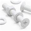 Caterpillar Red 20 x Dadi e bulloni Svasati a Croce Bianchi Polipropilene, Dadi e bulloni di plastica, M6 x 40mm, Rondelle, resistente all'acqua, anti corrosione, resistente ad agenti chimici, Vite a testa svasata