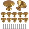Aelxveba 12 pomelli vintage in ottone antico da 30 mm, bottoni rotondi per armadio, eleganti maniglie in ottone per mobili da cucina, lega di zinco resistente, montaggio facile con viti incluse