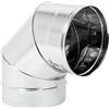 ALLINOX Curva Chiusa a 90° Per Canna Fumaria Raccordo In Acciaio INOX Gomito Retto Per Tubi Camino o Stufa Alta Resistenza MADE IN ITALY (DN 220)