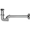 MP-SHOP IT Sifone a Colonna Regolabile 1 1/4 | Sifone a S Curvo per Lavabo | Tubo di Scarico Lunghezza 25 cm | Finitura Cromata Lucida | Ottone ad Alta Tenuta | Con Rosone Coprimuro | Installazione Facile