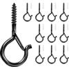 GZQINGYONG 10 Pezzi Viti a Occhiello,Ganci a Vite Avvitabili Gancio da Muro,Gancio Soffitto Con Tubo Di Espansione Ganci a Vite con Fibbia di Sicurezza per Legno Gancio da Soffitto-M4(Nero)