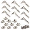 Emuca 1011907 Kit cerniera con scodellino Ø35mm braccio angolare de 45° chiusura soft e basetta da avvitare con regolazione eccentrica, Set di 10