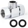 Elegrip Adattatore per Deviatore Dell'acqua, 3 Voies T Raccordi per Tubo Flessibile G1/2 per Valvola Angolare, Bracci Doccia, Spruzzatore per Bidet, Raccordi per Tubi Flessibili
