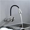 HomeLava Rubinetto Cucina Flessibile a Parete, Rubinetti da Cucina Lavello Girevole a 360° in Acciaio Inox, Miscelatore Cucina a 2 Modalità