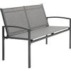 Panca da Giardino 112x66x80 cm 2 posti in Tessuto Texteline e Metallo Grigio