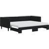 vidaXL Divano letto estraibile con materasso Nero 90x200 cm Velluto