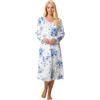 Suzy & Me Camicia da notte floreale a maniche lunghe in jersey morbido al tatto, Blu, 58