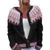 Yekdmxop Cardigan Donna Giacca in Pile Elegante Maglie Elastici Lavorato a Maglia Jacquard Felpa Donna Curvy Maglione Colorato Maglia Manica Lunga Morbido Cardigan da Casa Donna Primavera Autunno Inverno