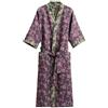 Beokeuioe Vestaglia da uomo lunga pigiameria estiva retrò kimono accappatoio abbigliamento giapponese, da uomo, baggy vintage, da sauna, da uomo, biancheria da notte, viola., XL