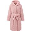JiAmy Accappatoio per bambini con cappuccio, in morbido pile, per ragazzi e ragazze, morbido e caldo, per casa e spa, 4-14 anni, blu navy, 4-6 Years
