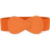 Allegra K Cintura elastica in ecopelle a forma di 8 con fibbia ad incastro, per donna, arancione, circonferenza vita: 63,5 cm-94 cm, Arancione, vita 25