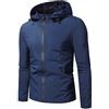 Generico Giacca Invernale Uomo Impermeabile con Cappuccio Calda Giacca da Pioggia Leggera Moto Softshell Arrampicata Abbigliamento Trekking Giacca a Vento Multitasche da Montagna Winter Jacket Men Offerta