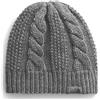 The North Face Oh Mega Lined Beanie | Deep Fit, Cuffed Winter Hat with Soft Cable Knit Texture & Fleece Lining Berretto, TNF Medium Grey Heather, Taglia Unica Donna