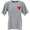 Kocca - T-Shirt con Stampa a Cuore Donna, Tinta Unita, Girocollo,Colore: Grigio Chiaro, Modello: P26PTS8615ABUN0000, Taglia: XS