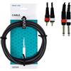 GEWA Twinkabel Basic Line 3m, nero, 2x 6,3 mm mono jack - 2x cinch, 190215