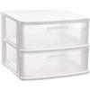 DRW Cassettiera 2 cassetti PVC traslucido e bianco 39x40x33.5