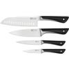 Tefal Jamie Oliver K267S456 - Set di 4 coltelli da cucina Santoku Chef Utility, lame affilate in acciaio inox tedesco, resistenti, manici ergonomici, colore nero
