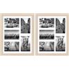 Americanflat Cornice 10x15 cm Effetto Legno Chiaro - Portafoto da Parete Multiplo da 28x36 cm con Passepartout per 5 Foto 10x15 cm - Cornice Foto Multiple con Vetro Infrangibile (Confezione da 2)