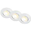 BRILONER - Set di 3 faretti da incasso LED 230V Alloggiamento riciclato al 50%, Dimmerabile, Orientabile, Ra90, Variazione della temperatura di colore, Spot LED, 68mm, 90x24mm (DxH), Bianco