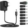 Tonton Alimentatore di rete da 12 V, 1 A, 3 m, universale, AC DC, con 8 connettori DC per 12 V, 0,3 A, 0,5 A, 0,8 A, 1 A, elettronica come strisce LED, luce CCTV, router ecc. 1000 mA max. (lunghezza