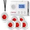 SYNLETT Caregiver Pager per Anziani con 6 Pulsanti SOS Sistema di Chiamata Infermieristica Wireless Allarme Portatile per Pazienti Casa Cura e Emergenze