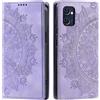CASEONJAN Cover per Oppo Find X5 Lite 5G, Pelle PU Custodia a portafoglio con scomparti per Slot Schede, Antiurto Flip Caso Cover per Oppo Find X5 Lite 5G (Vintage Viola)