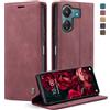 Phernykas Cover per Xiaomi Redmi 13C/Poco C65, Flip Libro in Pelle Premium, Wallet Case con Porta Carte, Portafoglio Case Chiusura Magnetica, [Antiurtoo][Cavalletto] Custodia per Redmi 13C, Vion-rosso