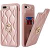 SailorTech iPhone 7 Plus/8 Plus Custodia con Portacarte per Donne, iPhone 7 Plus Telefono Custodia Anello Stand con Kickstand Carta di Credito Custodia Carino e alla moda per iPhone 8 Plus-Oro rosa