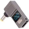 NFHK Adattatore USB C a CC, USB C femmina a DC 5.0x1.0mm Barrel Jack Plug PD 100W Adattatore di ricarica rapida per laptop con display di potenza