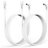 Tonton Cavo di prolunga DC da 2 m, 2 pezzi, cavo di alimentazione 5,5 mm x 2,1 mm, angolo retto di 90 gradi, cavo DC a forma di L, per telecamere di sorveglianza, illuminazione a strisce, ecc. Bianco