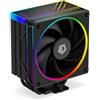 ID-COOLING Frozn A410 ARGB - Raffreddatore CPU ad aria nera con illuminazione ARGB, 4 tubi di calore da 6 mm, ventola FDB 120 x 120 x 25 mm, TDP 220 W, Intel LGA1700/1851/1200/115X; AMD AM4/AM5