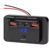 Hsupez Presa USB 12 V/24 V, 4 porte (2 X USB-C PD + 2 X QC3.0), caricatore rapido da 50 W con interruttore e voltmetro, caricatore USB per auto, camion, barca, blu marino