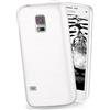moex Cover in Silicone Compatibile con Samsung Galaxy S5 Mini | Effetto Alluminio Spazzolato, Bianco