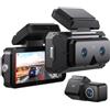 AKEEYO 2K 5Ghz WiFi Dash Cam Anteriore e Posteriore,4 IPS Touchscreen Dash Camera per Auto, 3 Canali Dashcam,GPS,ADAS&BSD,Visione Notturna WDR,Controllo Vocale,APP,G-Sensor,24H Parking Mode+64G -AKEEYO-EYES