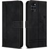 Bravoday Cover per Moto G22, Flip Custodia in Pelle PU Portafoglio Custodia per Moto G22, con Slot per Schede, Nero