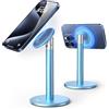 Nulaxy Supporto magnetico in alluminio regolabile a 720° con 1 anello magnetico, compatibile con iPhone/Android & MagSafe, supporto da scrivania antiscivolo per ufficio/casa, blu