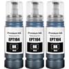 ASEKER 104 Inchiostro 3-Nero Compatibile per Epson 104 Inchiostro ET-2810 ET-2815 ET-2820 ET-2825 ET-2870 ET-2710 ET-2711 ET-2712 ET-2714 ET-2715 ET-2720 ET-2721 ET-2726 ET-4700 ET-4800 Stampante (3BK)