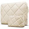 ZYB Puffy Custodia Computer Portatile 15,6-16 pollici PC per 15.6 Lenovo Thinkpad Ideapad HP Acer Asus Dell Samsung Chromebook Laptop Notebook,2019-2023 MacBook Pro 16 M3 M2 -Beige