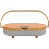 Dudùu - Mood Lampada Multifunzione 4 in 1 con Speaker Bluetooth 5.0, Ricarica Wireless Qi 10W, Powerbank Integrato e Lampada LED Dimmerabile Touch, Supporto Smartphone USB-C (Rovere)