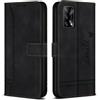 Bravoday Cover per Oppo A74 4G / F19 4G, Flip Custodia in Pelle PU con Slot per Schede, Portafoglio Custodia per Oppo A74 4G / F19 4G, Nero